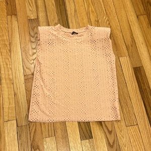 Mauve Eyelet Sleeveless Top